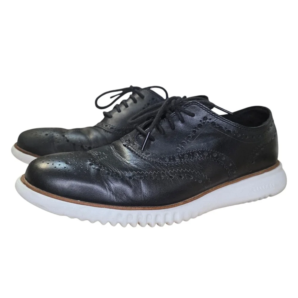 Cole Haan Original Grand Wingtip Oxford Mens 10M Black Leather Casual Shoes